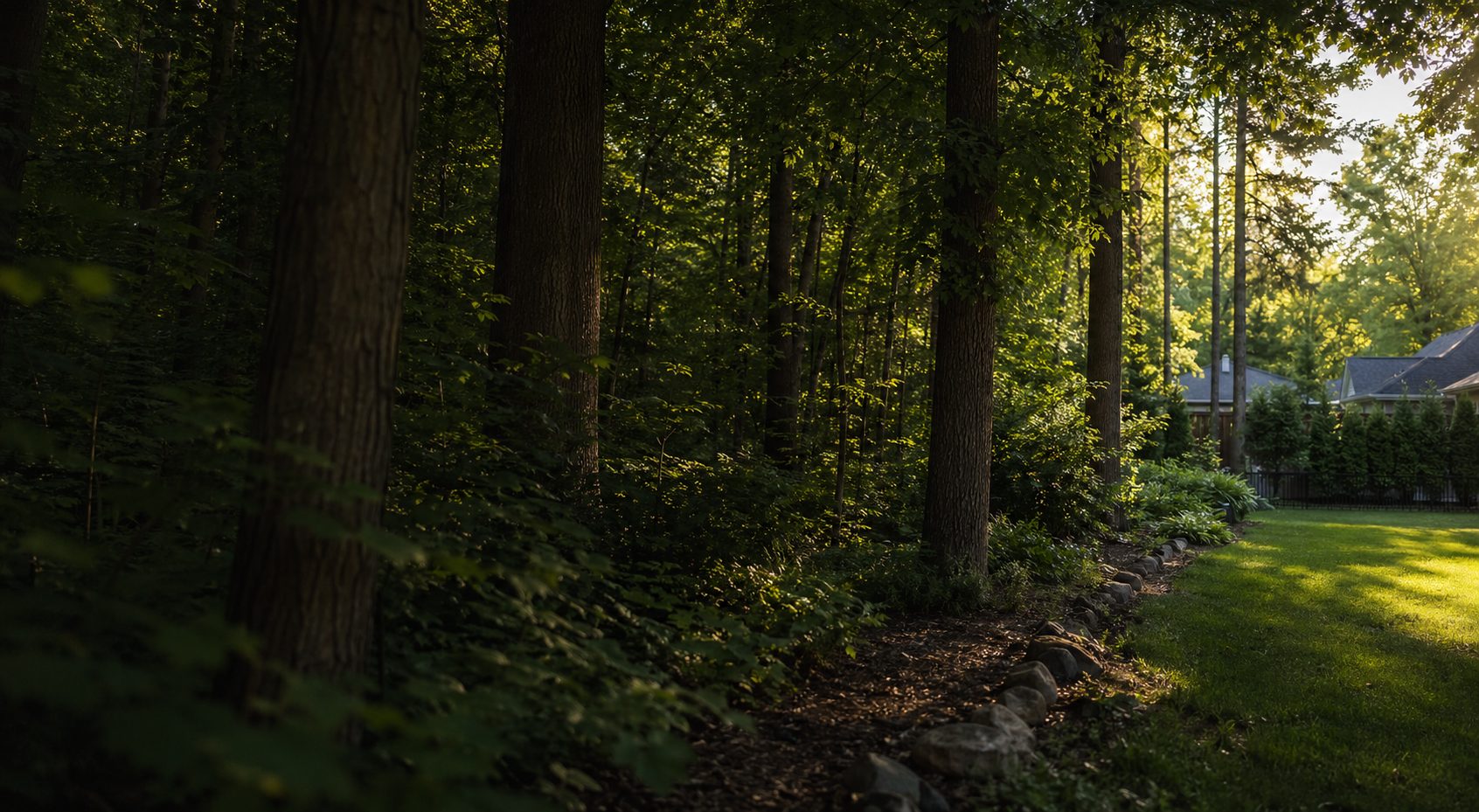Paysage forestier rappelant les secteurs boisés des Cantons-de-l'Est